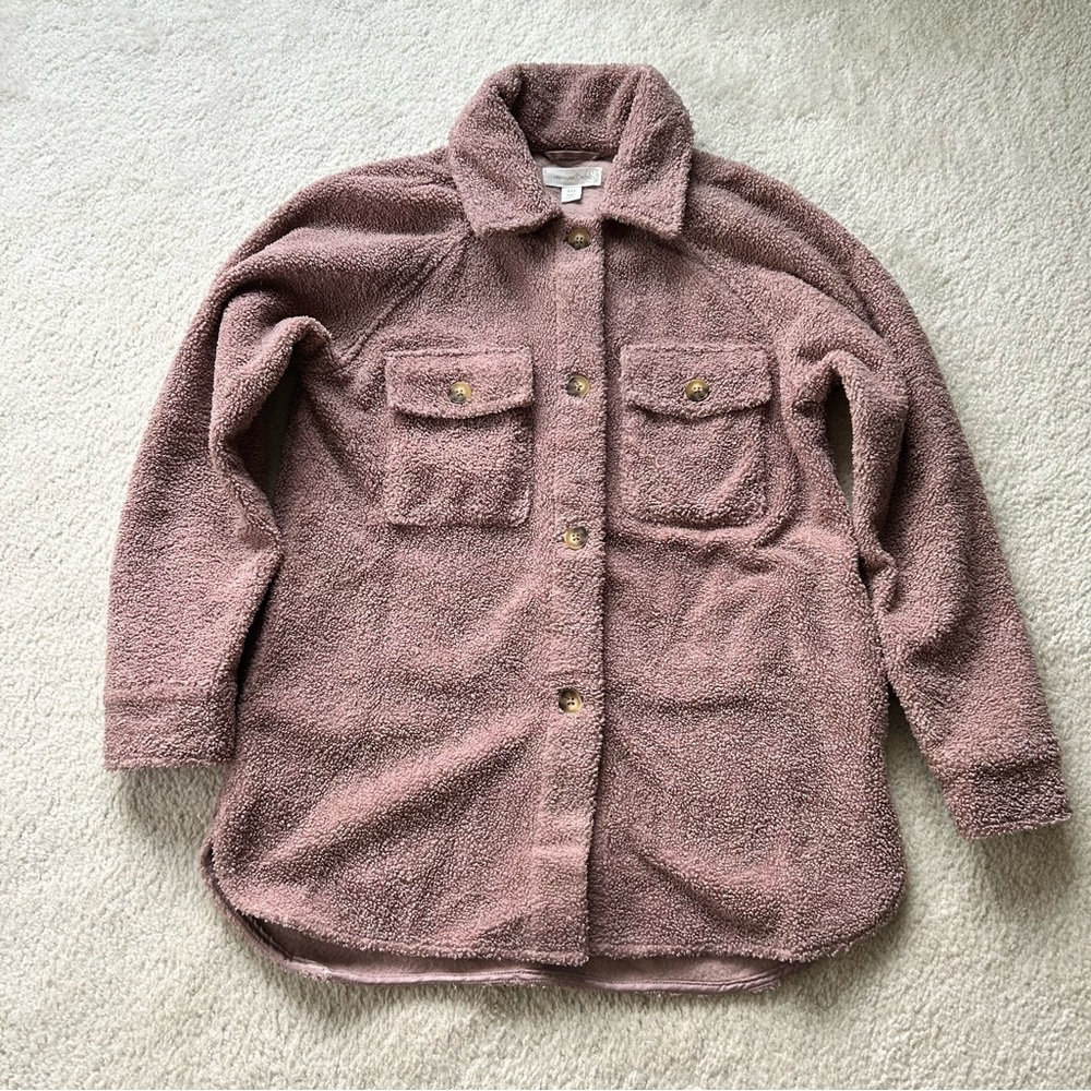 Treasure & Bond Dusty Pink Teddy Jacket